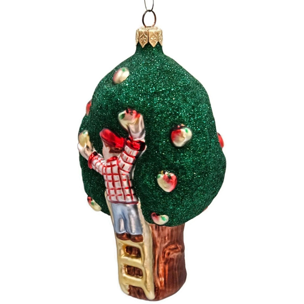 Patricia Breen Apple Tree Boy Red Shirt Matte Ladder Christmas Ornament 95473