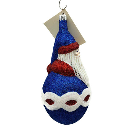 Patricia Breen Faberge Santa Claus Red Blue Christmas Holiday Tree Ornament 95305