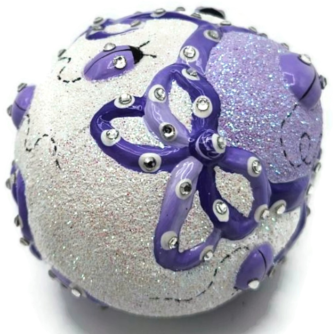 Patricia Breen Beribboned Egg Ladybugs Violet Easter Egg Purple Ornament 29025