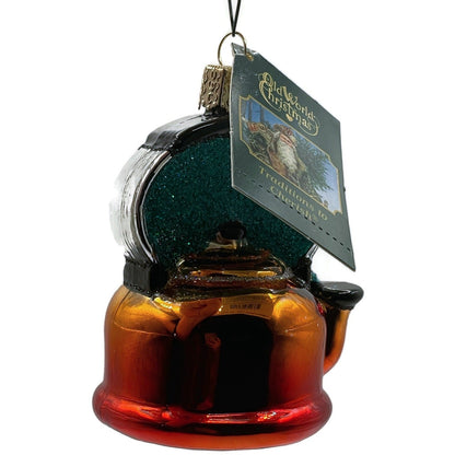 Old World Christmas Tea Kettle Ornament Glittered Red Blue OWC Holiday Decor9