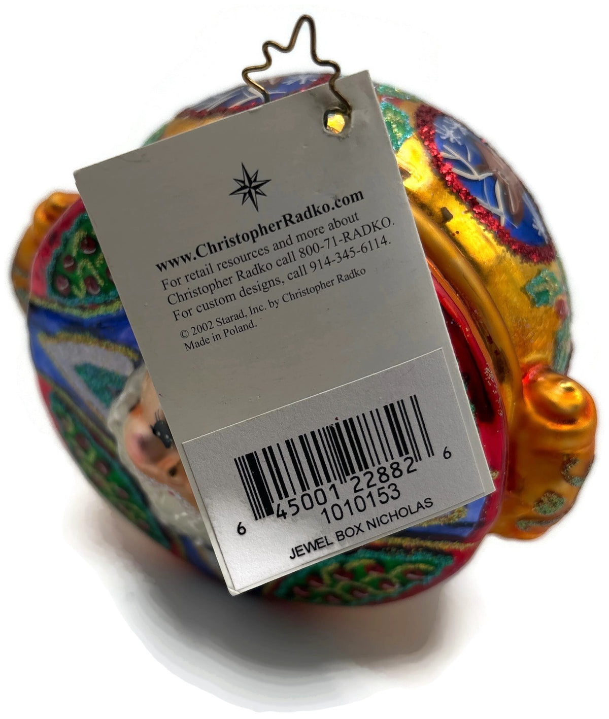 Christopher Radko 2002 Jewel Box Nicholas Santa Glass Ornament 101015310