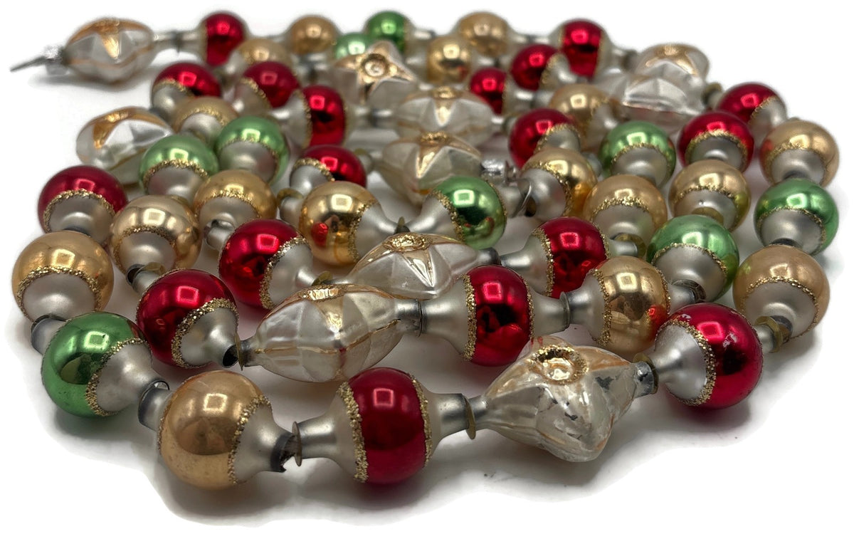 Midwest Cannon Falls Vintage Glassworks Glass Bead Star Christmas Garland 70in2
