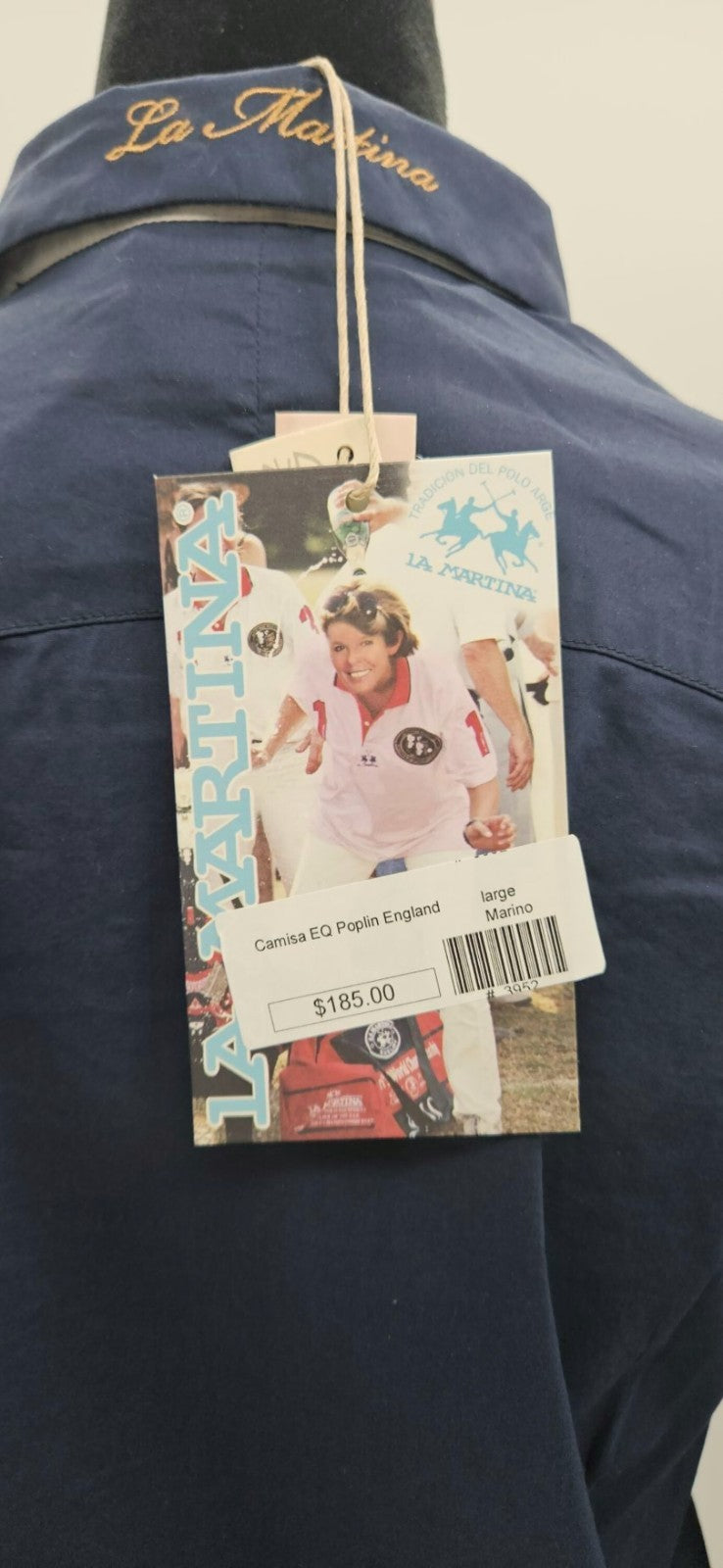 La Martina Copa England Exhibition Navy Embroidered Shirt Women's Size 4 NWT11