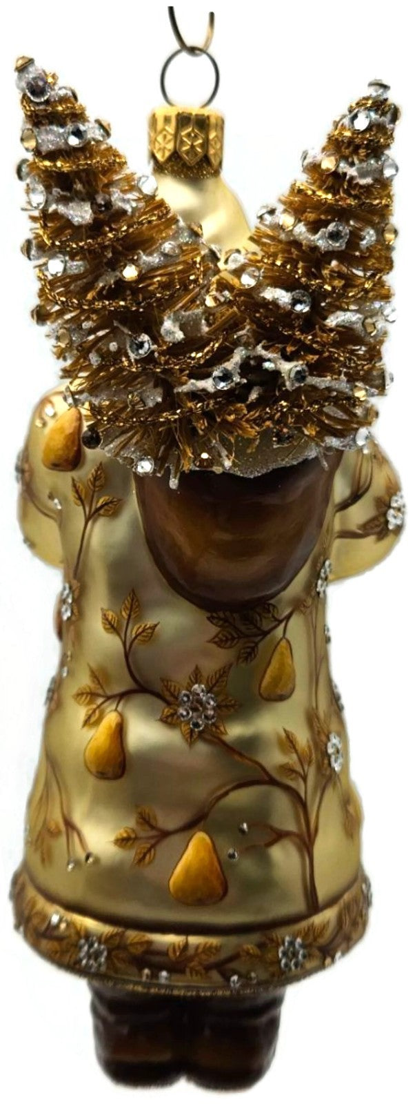 Patricia Breen Oakley Claus Cream Gold Holly Santa Christmas Ornament 34323