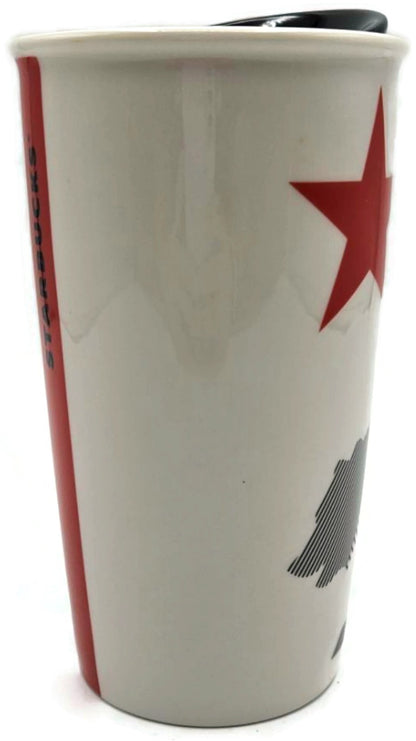 Starbucks 2015 California State Bear Flag Ceramic Traveler Mug Cup Lid 12oz 2