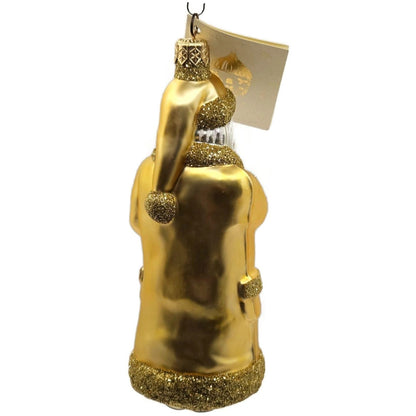 Patricia Breen Shhh Santa Gold Red Bag Glittered Glass Christmas Ornament 96433
