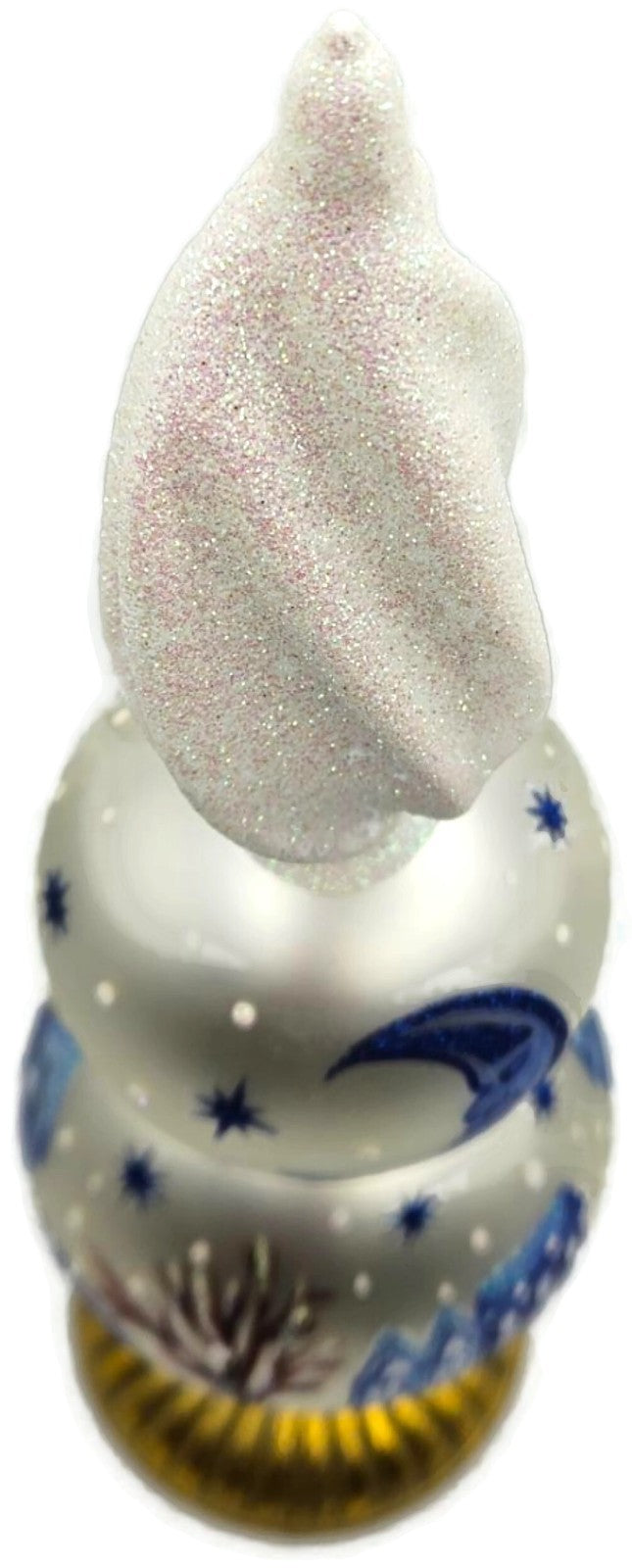 Patricia Breen Village Finial Pearl Snow Blue Stars Christmas Tree Topper 96808