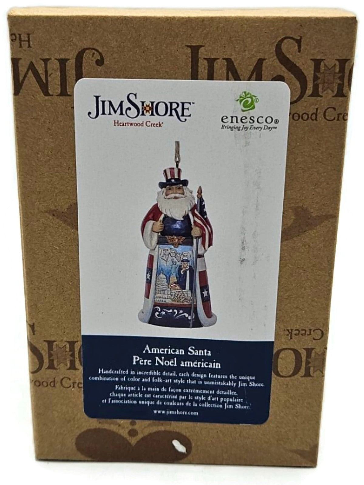 Jim Shore Heartwood Creek American Santa USA Patriotic Enesco Christmas Ornament11