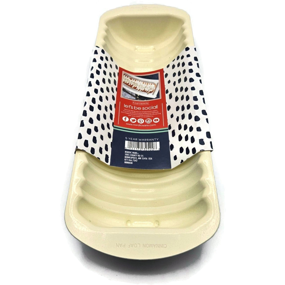 Nordic Ware Ribbed Non Stick 4 Cup Decorative Loaf Pan Bakeware Holiday Dessert3