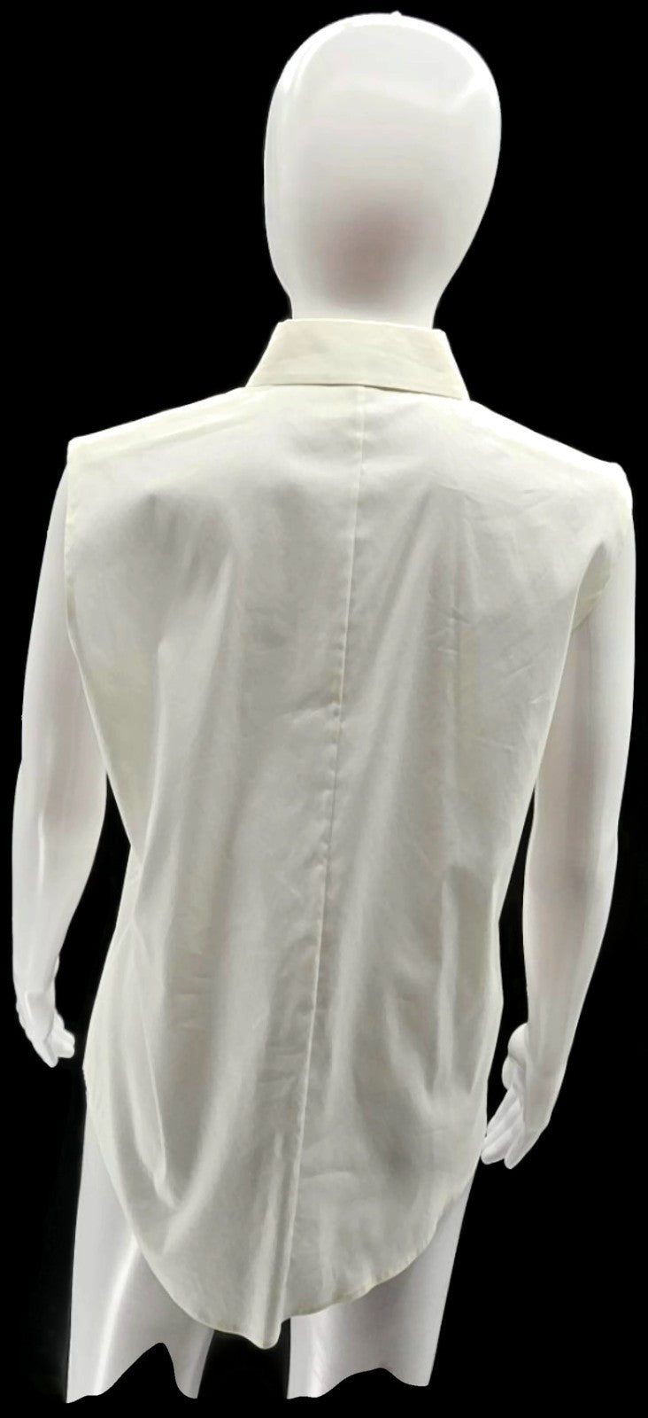 BOSS Hugo Boss Ivory Ruffle Button Front Sleeveless Blouse Women's US 6 Poland4