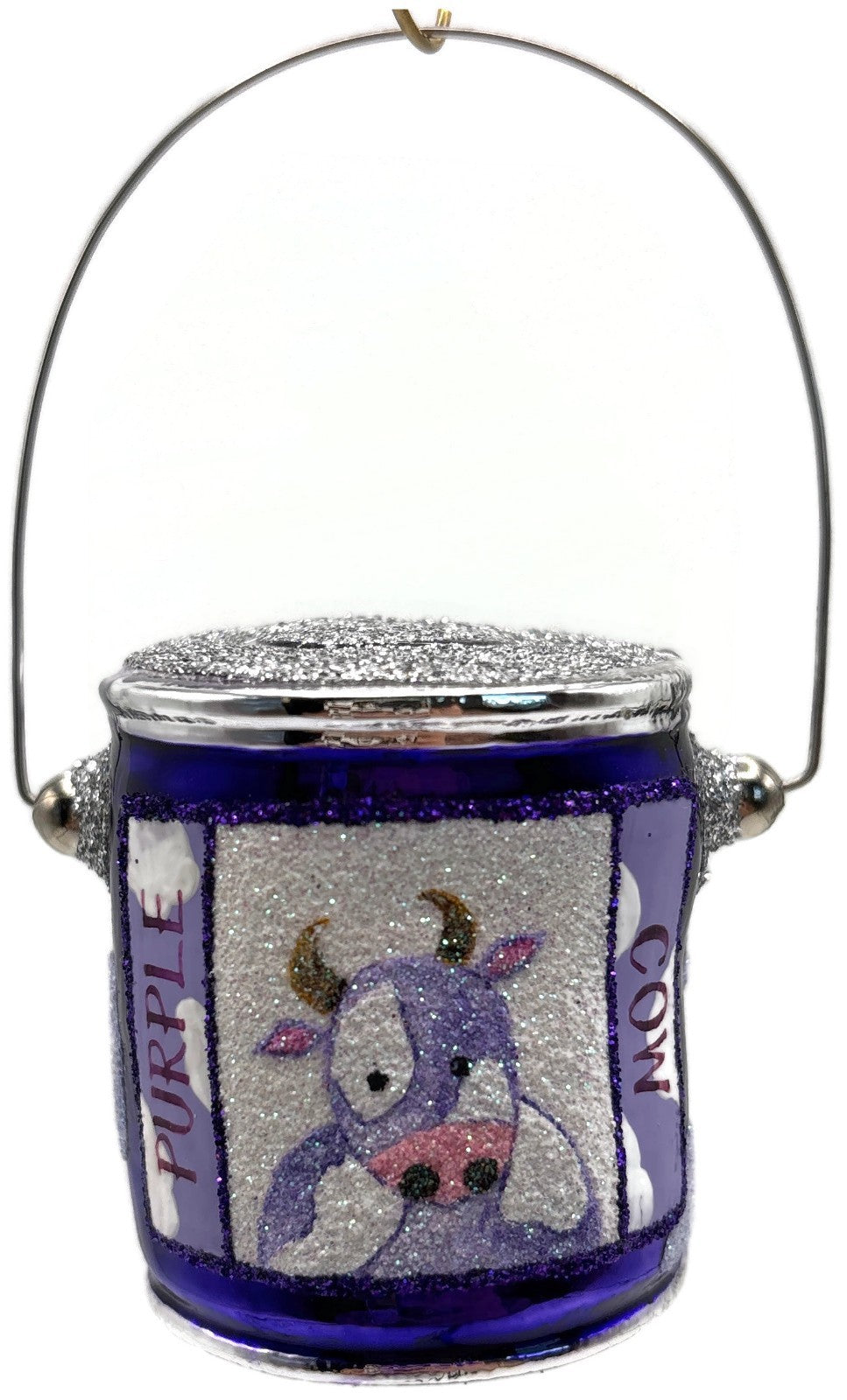 Patricia Breen Colourful Quarts Purple Cow Art Christmas Tree Ornament CATZ 25790