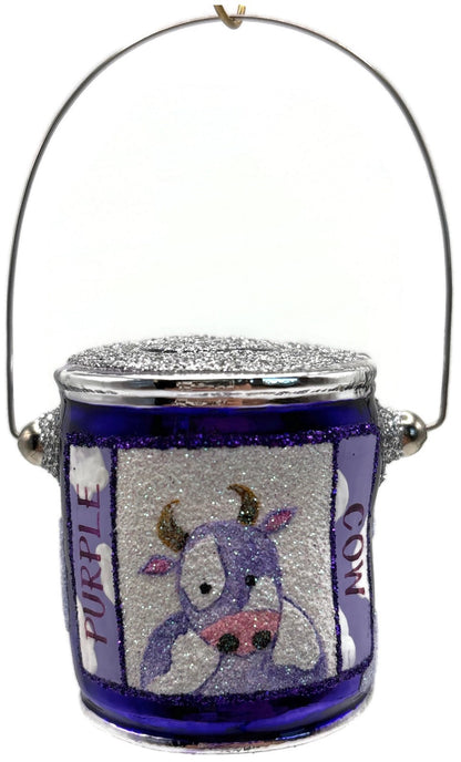 Patricia Breen Colourful Quarts Purple Cow Art Christmas Tree Ornament CATZ 25790