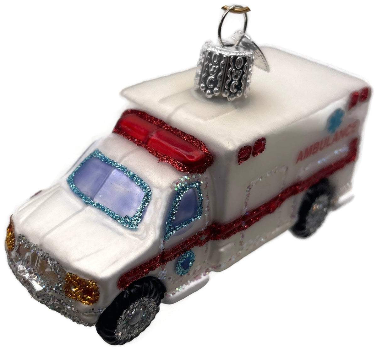 Old World Christmas Ambulance EMT Paramedic Glass Christmas Ornament OWC 460221