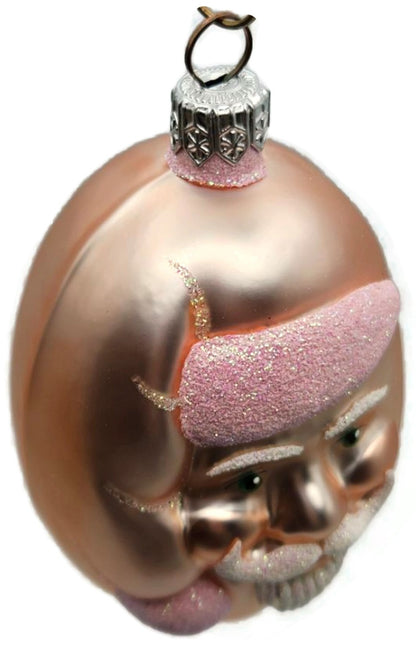 Patricia Breen Jelly Bean Santa Claus Head Pink Matte Christmas Ornament 99162