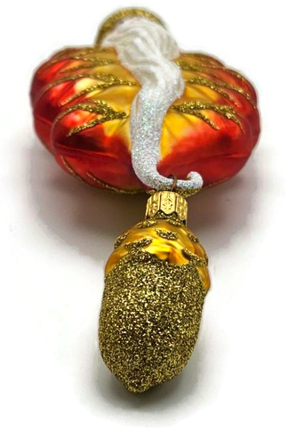 Patricia Breen Oak Leaf Santa Orange Matte Fall 2 Part Christmas Ornament 97329