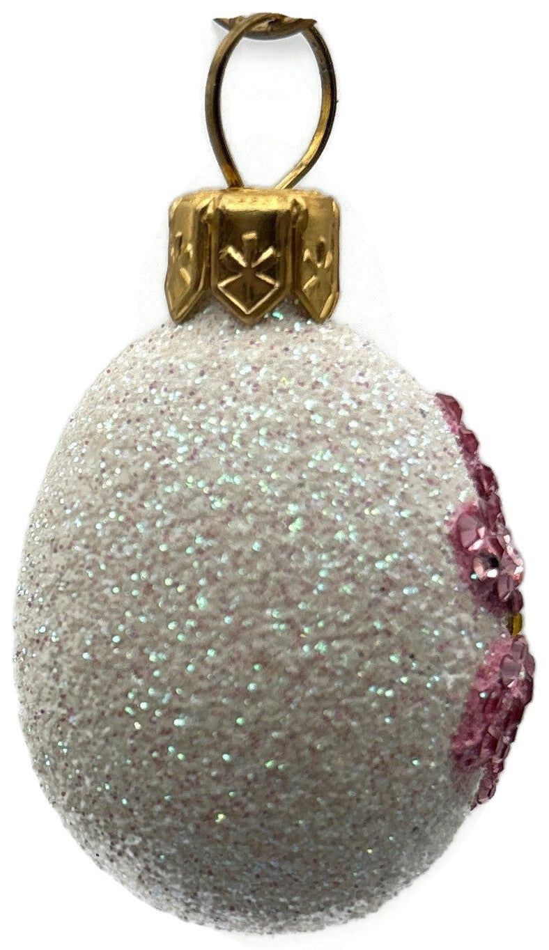 Patricia Breen 2009 Miniature Egg Jeweled Daisy Pink Easter Ornament 29223