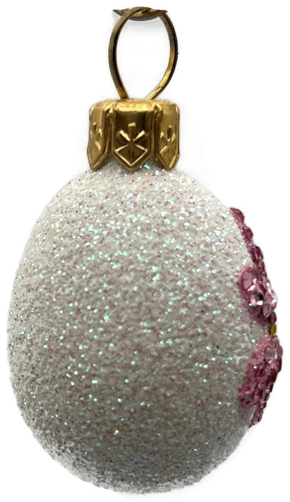Patricia Breen 2009 Miniature Egg Jeweled Daisy Pink Easter Ornament 29223