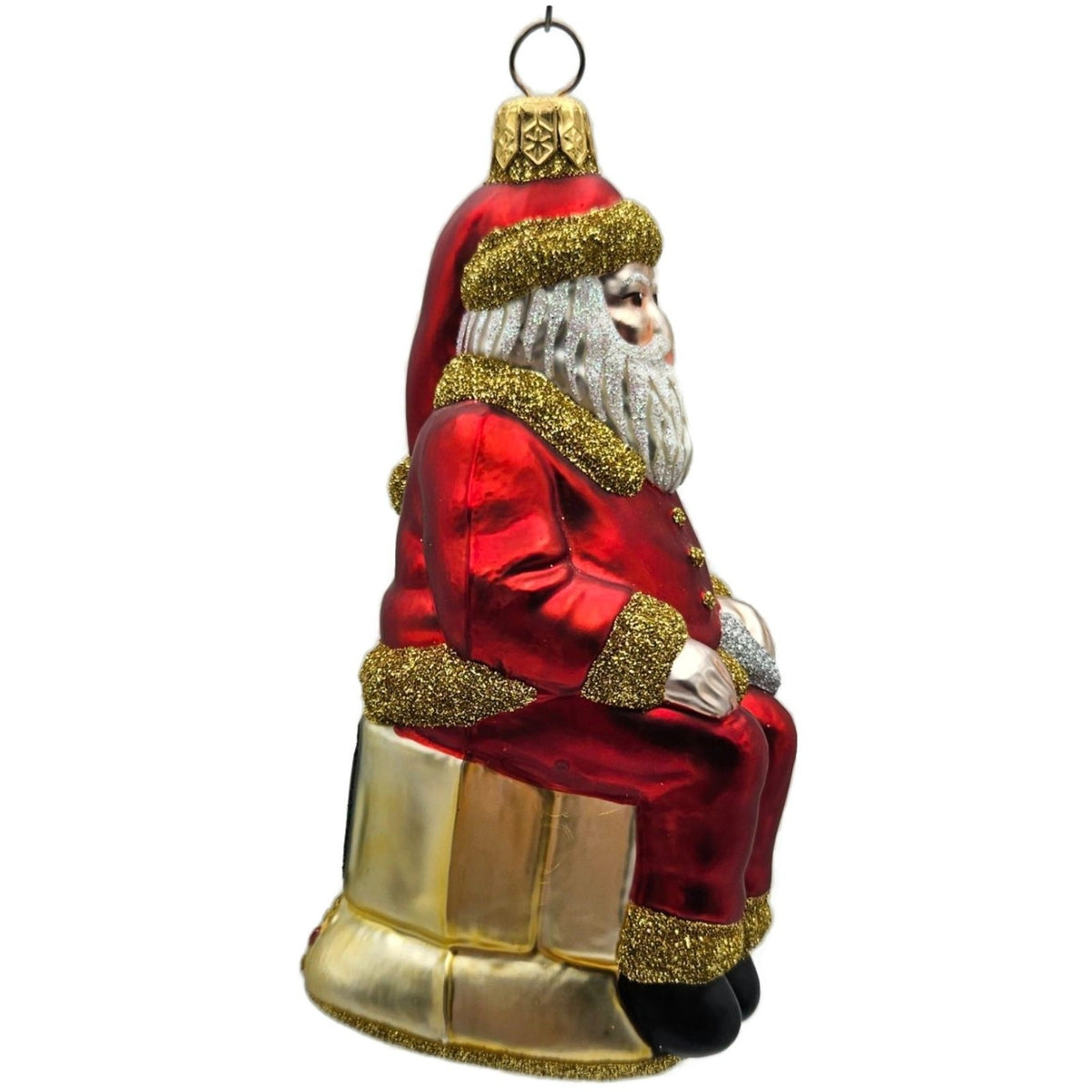 Patricia Breen Cyberspace Santa Red Gold Silver Mouse Christmas Ornament 97114