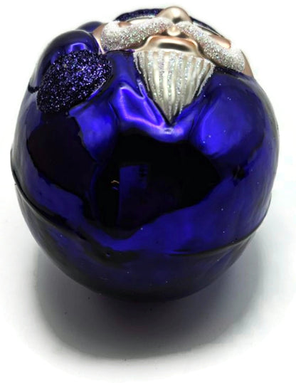Patricia Breen Jelly Bean Santa Head Purple Shiny Christmas Tree Ornament 99169