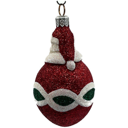 Patricia Breen Miniature Faberge Santa Red Green Glass Christmas Ornament 21503