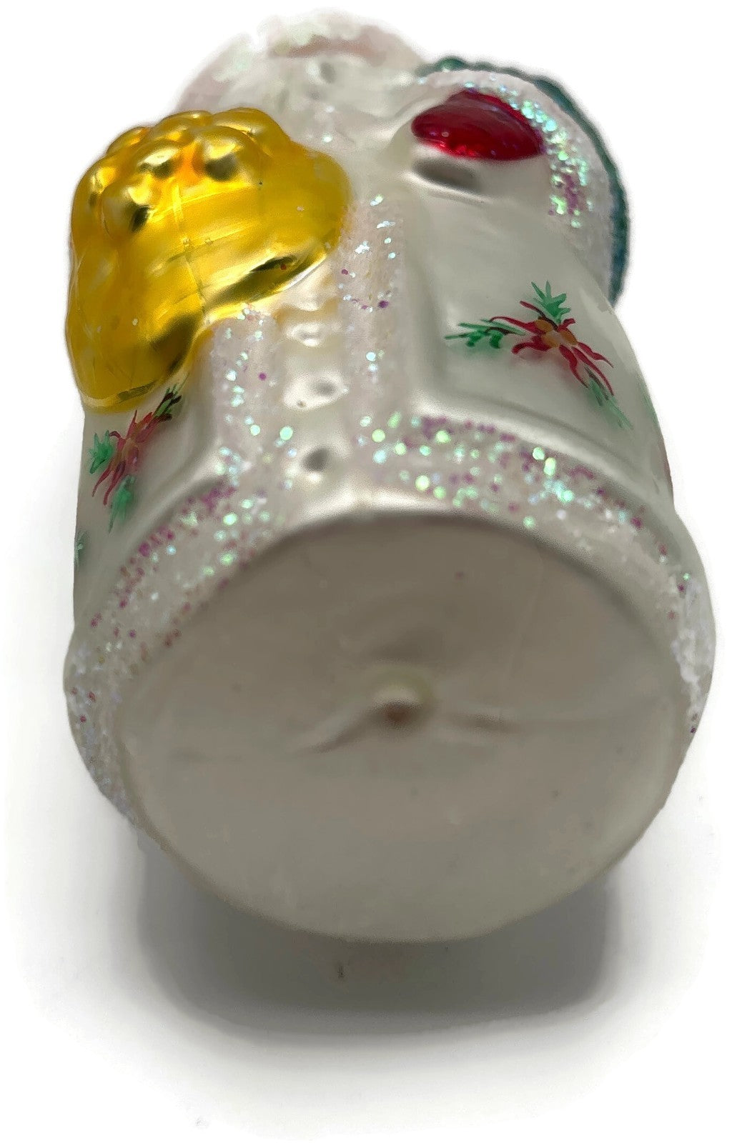 Christopher Radko Poinsettia Santa White Glass Christmas Ornament 1993 91-038-19