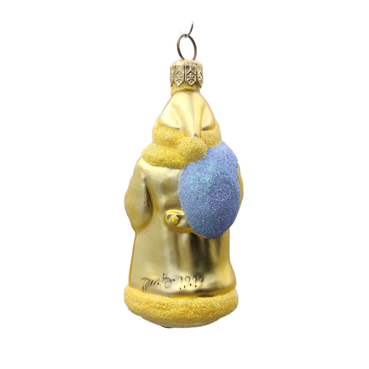 Patricia Breen Miniature Santa Claus and Teddy Yellow Christmas Ornament 99534