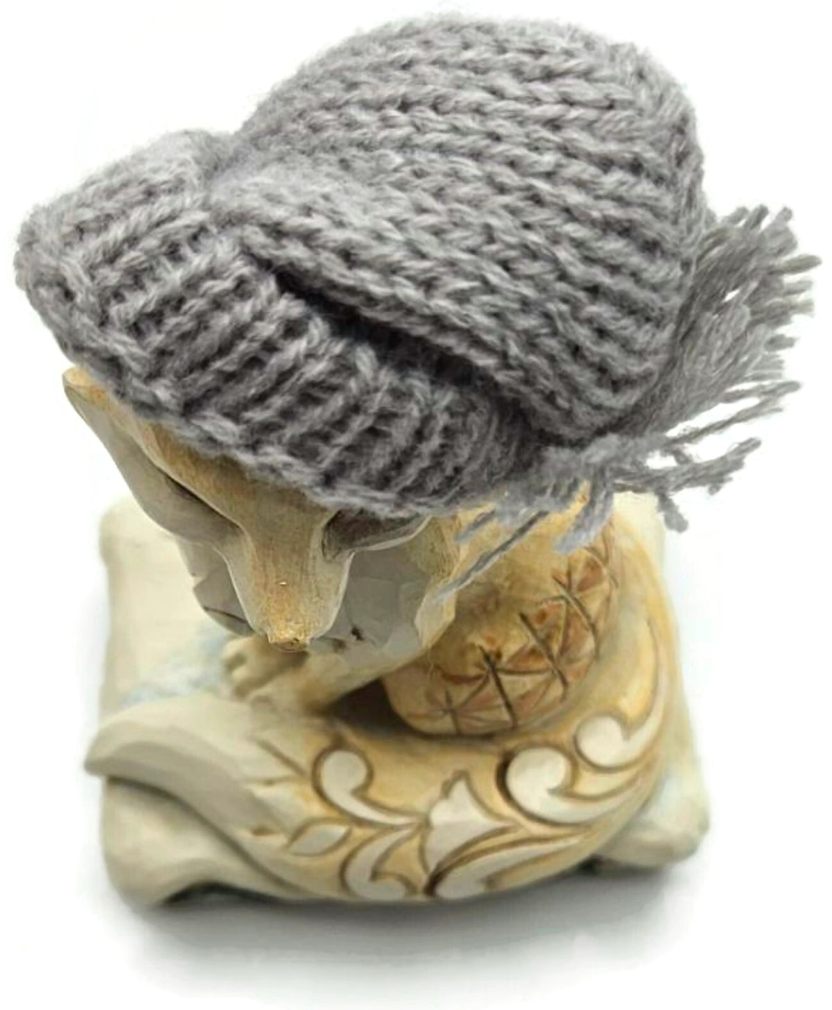 Jim Shore White Woodland Foxy Festive Spirit Fox Knit Hat Christmas Figurine8