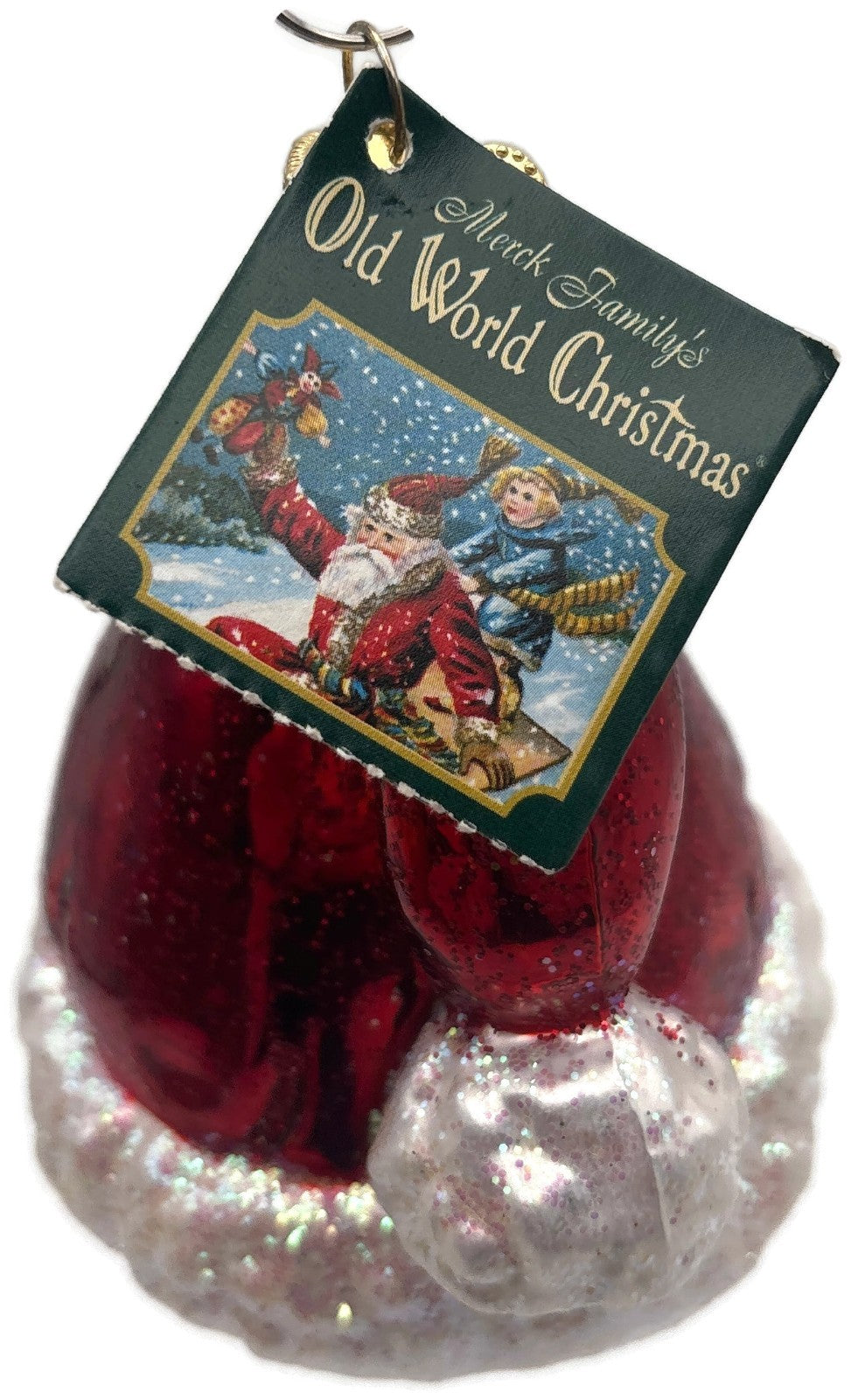 Old World Christmas Santa's Hat Red Glittered Merck Family Holiday Tree Ornament8