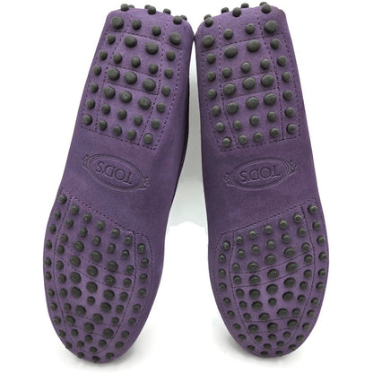 TOD'S Driving Moccasins Loafers Shoes Purple Suede Gommino Womens Size 39.510