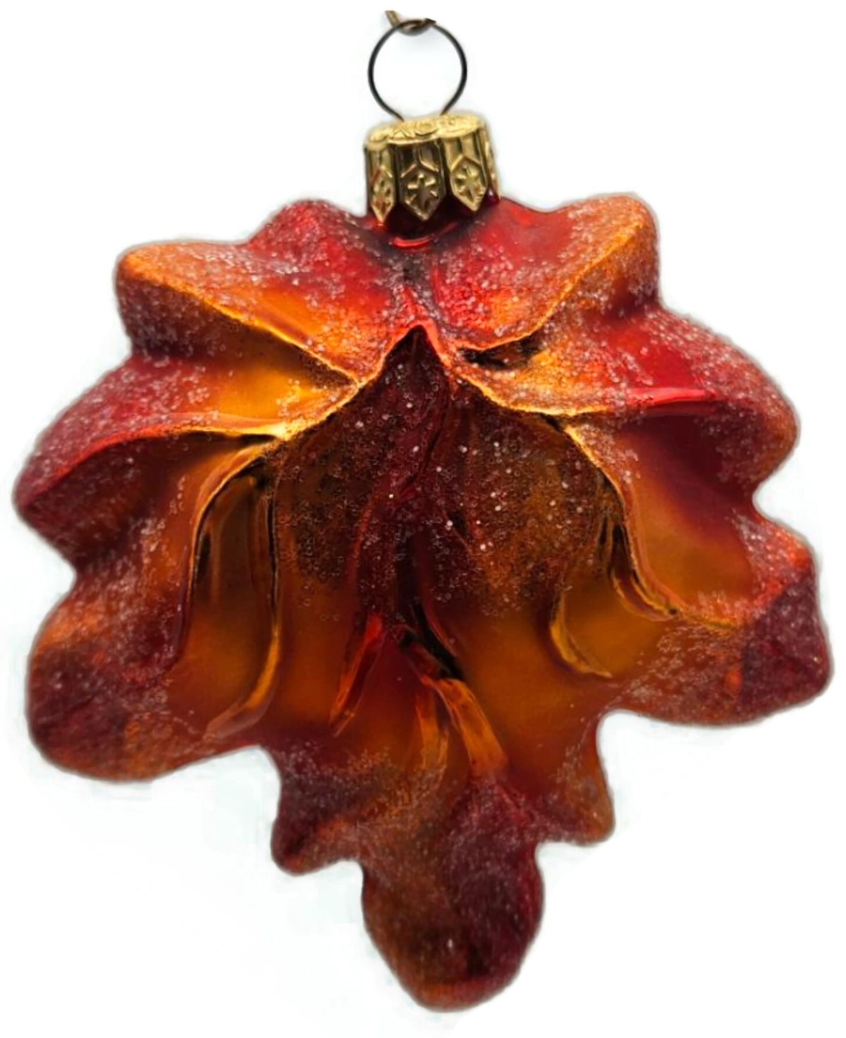 Christopher Radko Mini Maple Frost Red Orange Leaf Ornament 98-148-04