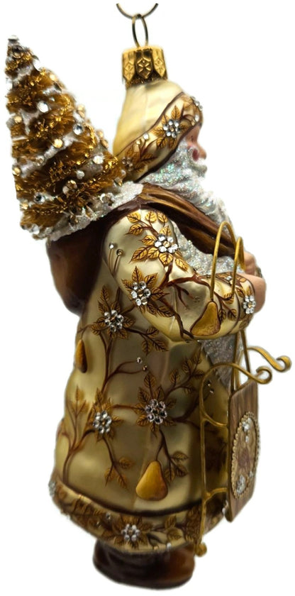 Patricia Breen Oakley Claus Cream Gold Holly Santa Christmas Ornament 34321