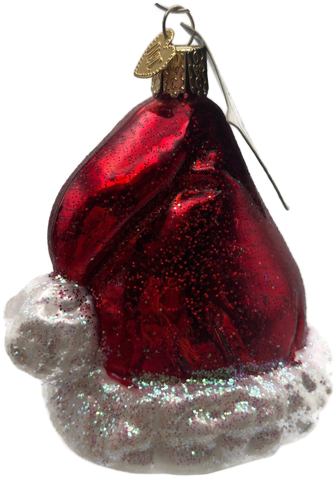 Old World Christmas Santa's Hat Red Glittered Merck Family Holiday Tree Ornament1