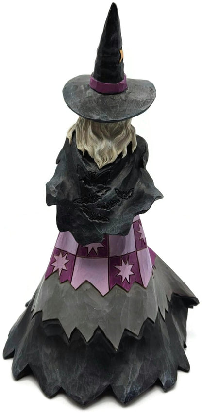 Jim Shore Spellbinding Smiles Halloween Witch Holding Pumpkin LED Lit Figurine5