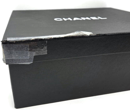 Chanel CC Low Top Sneakers Black Leather Platform Athletic Shoes Women Size 40.518