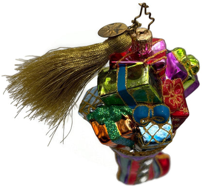 Christopher Radko Tasselet Trim Gifts Stocking Glass Christmas Ornament 30117479