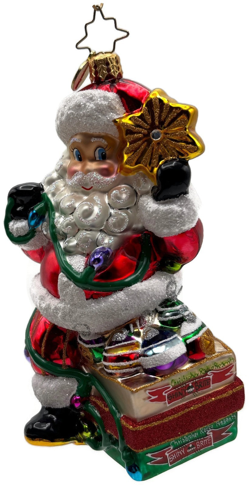 Christopher Radko 2014 Shiny Brite Santa Glass Christmas Ornament 10175778