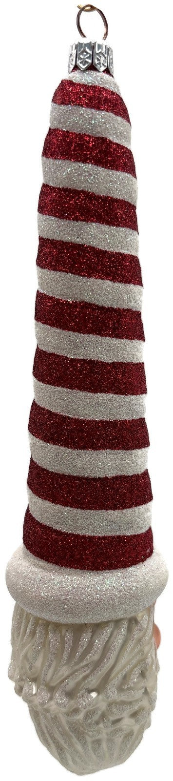Patricia Breen Sucre Santa Red White Peppermint Striped Christmas Ornament 20386