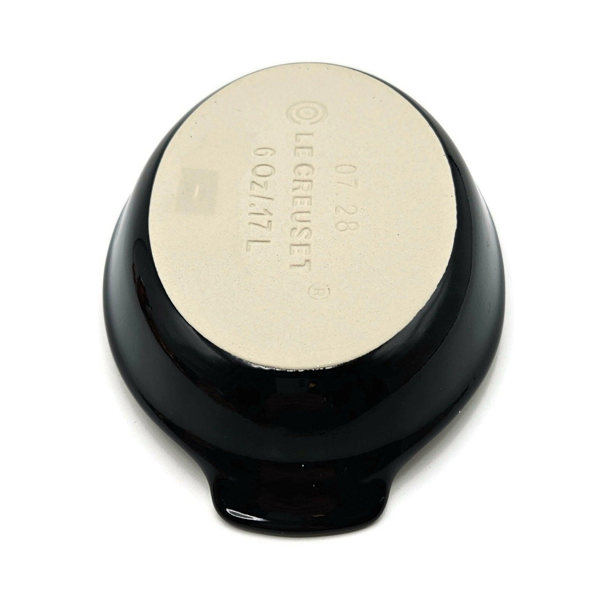 Le Creuset Heritage Petite Au Gratin Baking Dish Beige Black Oval Stoneware 6 oz6