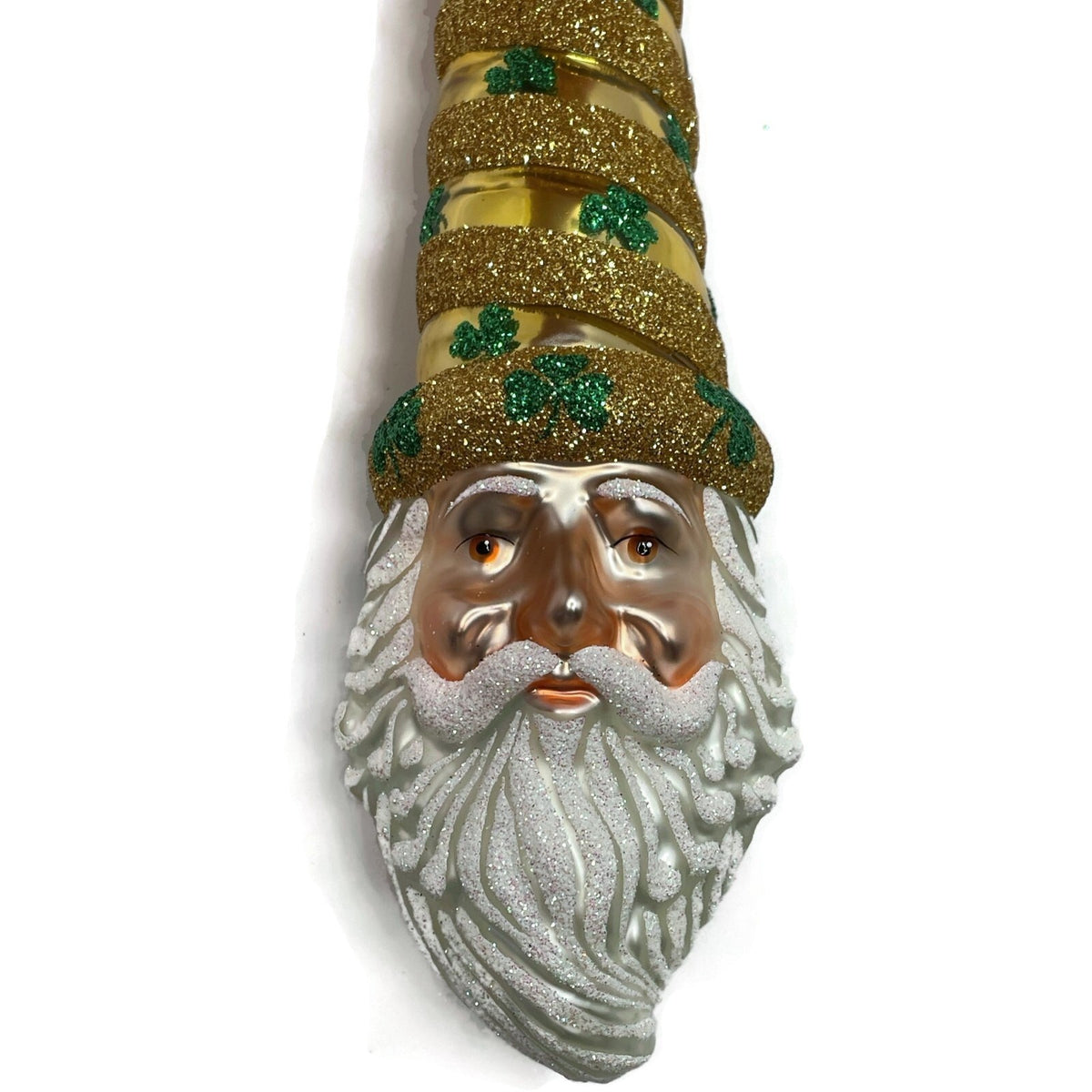Patricia Breen Sucre Santa Clover Gold St Patricks Glass Christmas Ornament 20388
