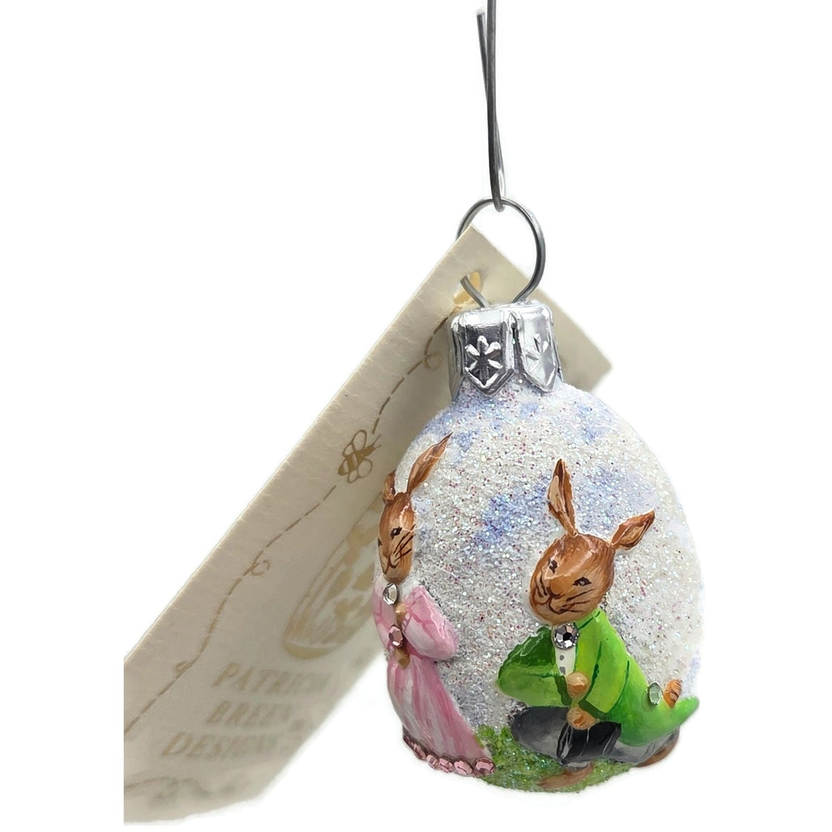 Patricia Breen Miniature Egg Surprise Betrothal Bunny Glass Easter Ornament 31381