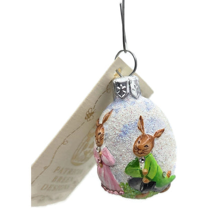 Patricia Breen Miniature Egg Surprise Betrothal Bunny Glass Easter Ornament 31381