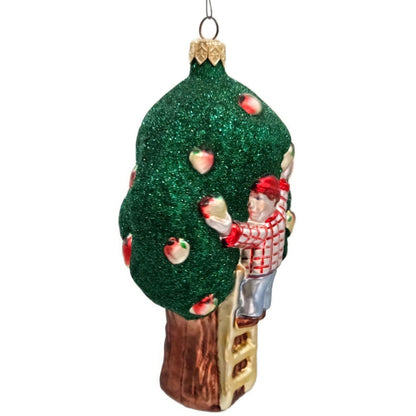 Patricia Breen Apple Tree Boy Red Shirt Matte Ladder Christmas Ornament 95475