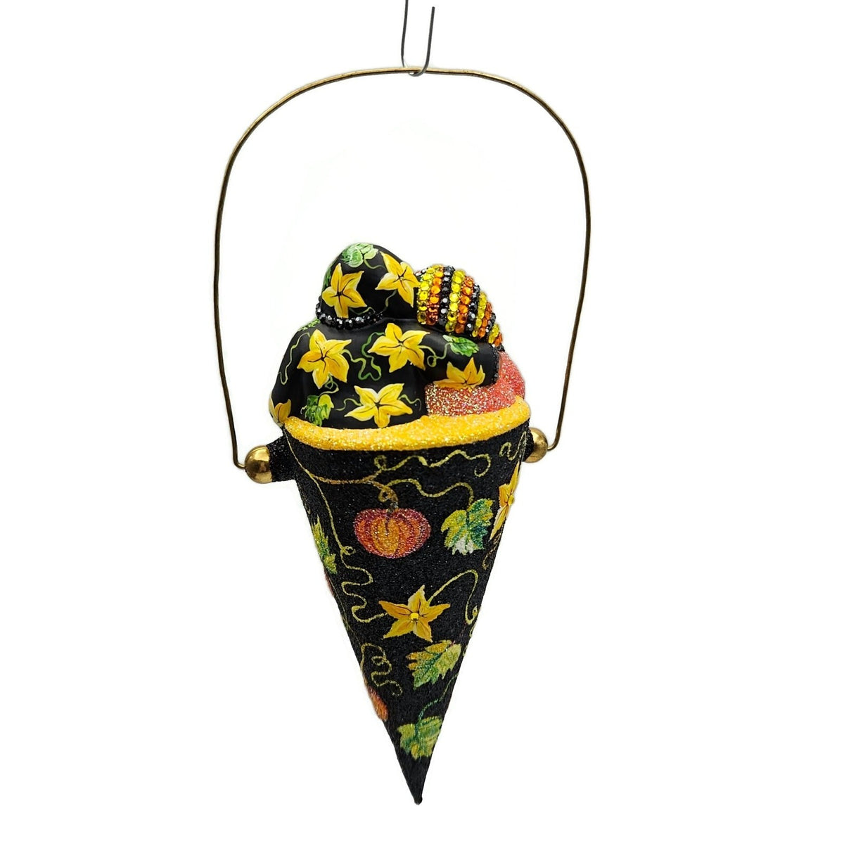 Patricia Breen Victorian Candy Cone Autumnal Pumpkins Christmas Ornament 25803