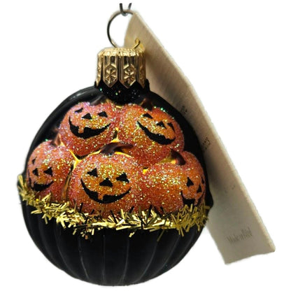 Patricia Breen Pumpkin Basket Black Matte Jack O Lanterns Halloween Ornament6
