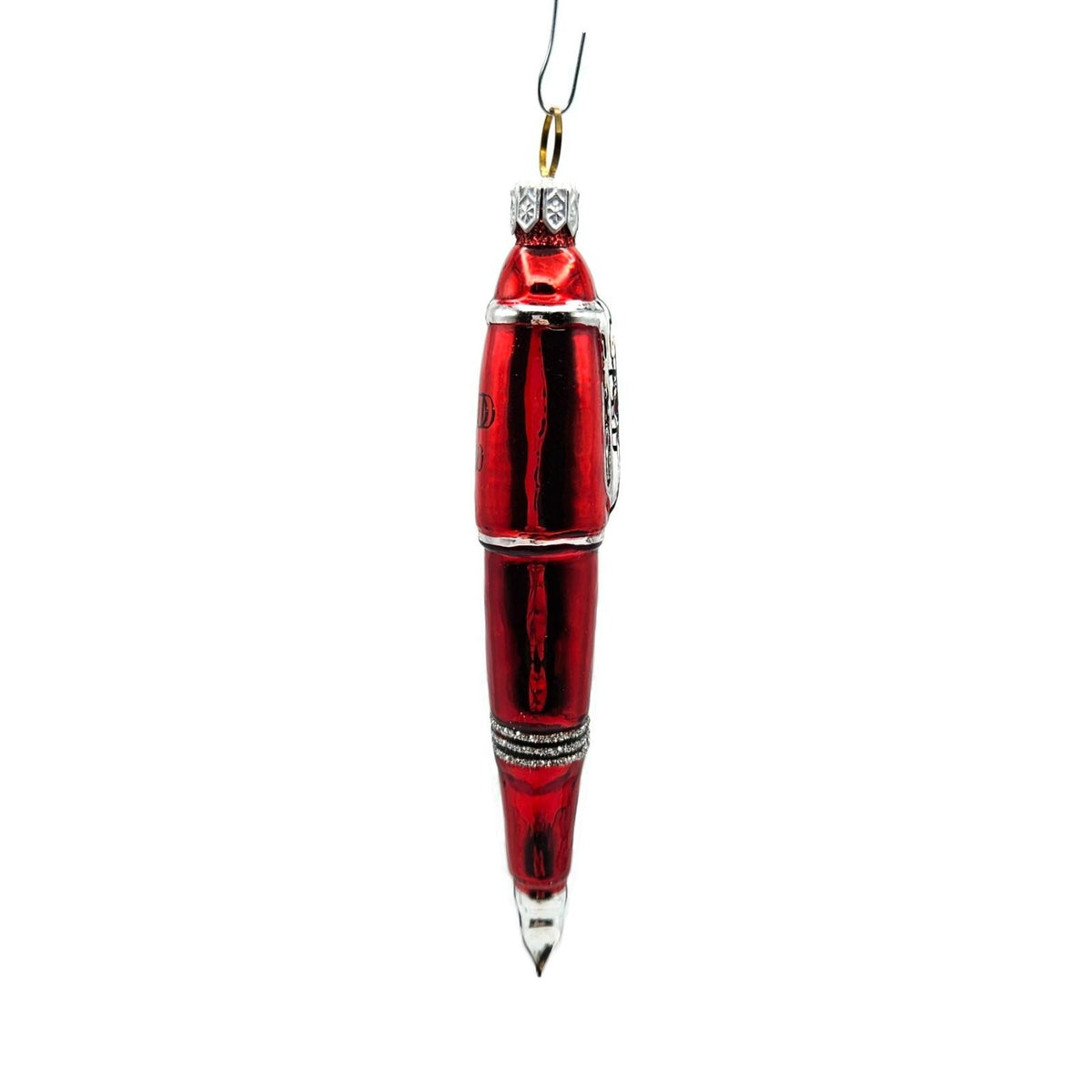 Patricia Breen Pen Red Letter Day Glittered Christmas Holiday Ornament 2400CATZ1