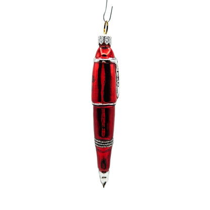 Patricia Breen Pen Red Letter Day Glittered Christmas Holiday Ornament 2400CATZ1