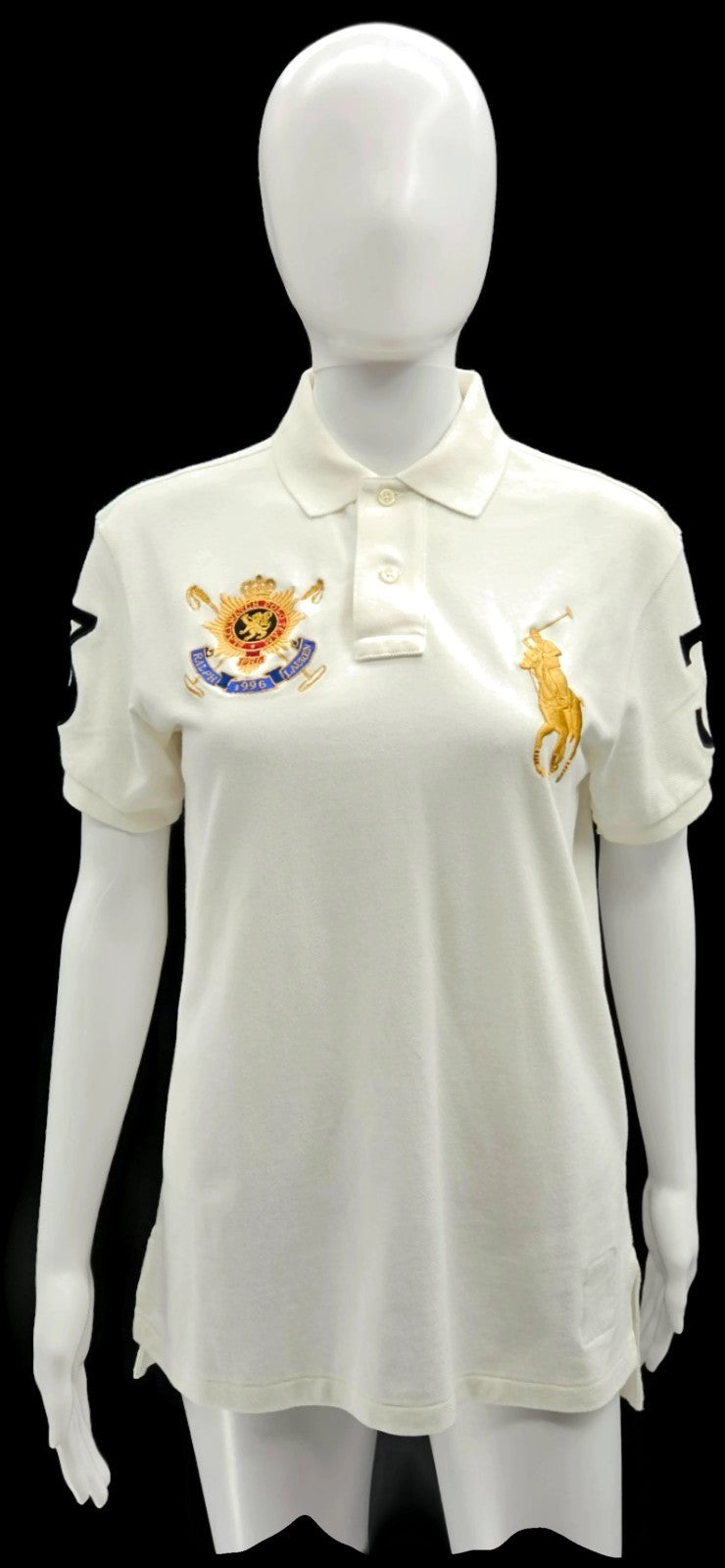 Polo Ralph Lauren Black Watch Polo Team 1996 Crest White Polo Shirt S NWT0