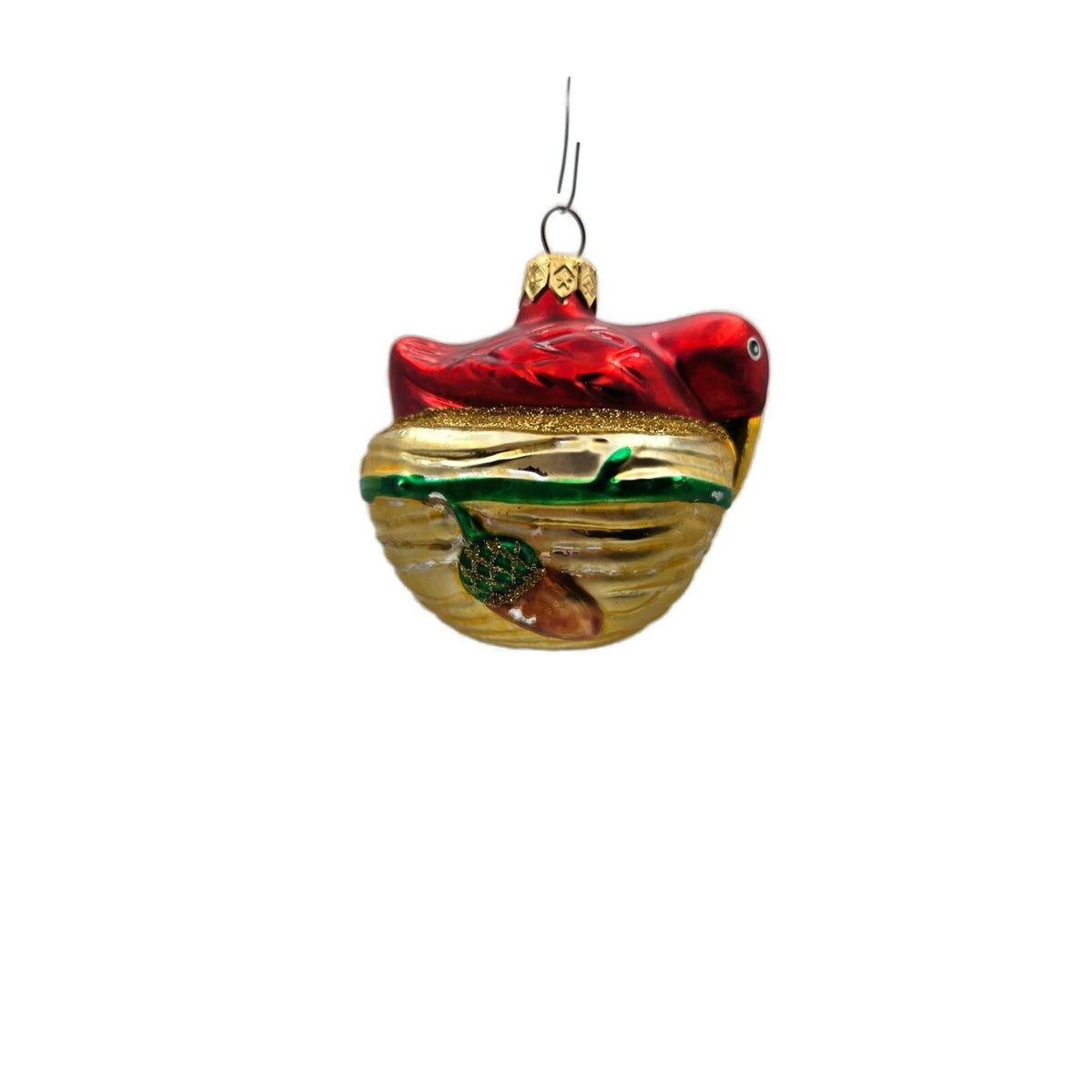 Patricia Breen Nesting Instinct Red Bird Acorns Christmas Holiday Ornament 94181