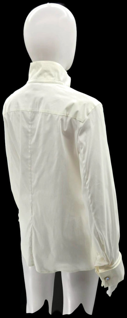 Escada Natassa Off White Swarovski Button Up Blouse French Cuff Size 36 NWT5