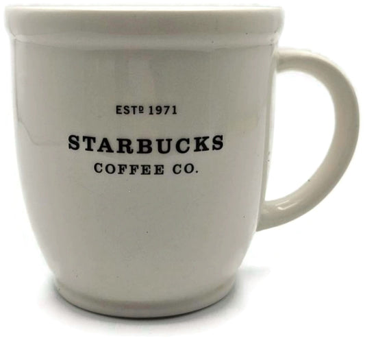 Starbucks 2007 Abbey Collection Black White Ceramic Coffee Mug 18 oz EST 19710